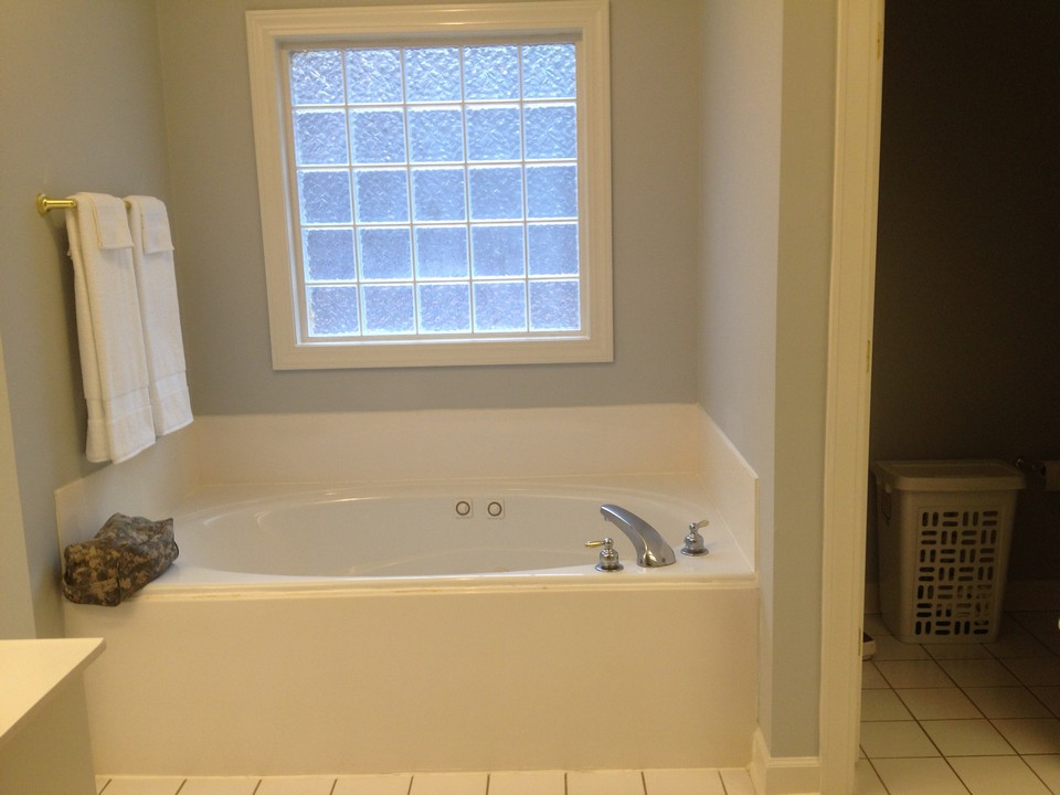master jacuzzi has sep shower and double vanities w 2 walk in closets